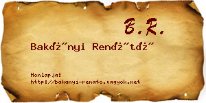 Bakányi Renátó névjegykártya